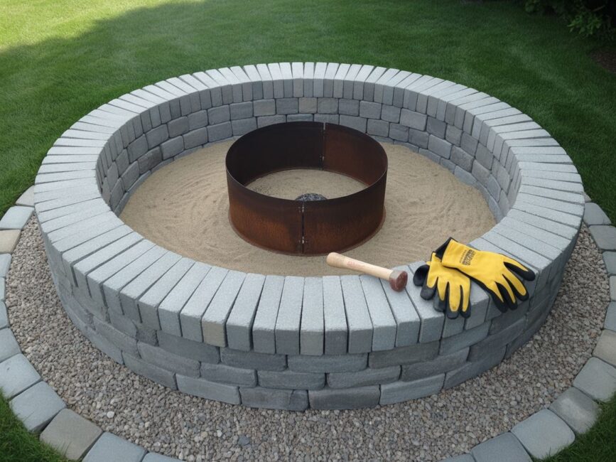 Okrągłe palenisko z kręgu kostki