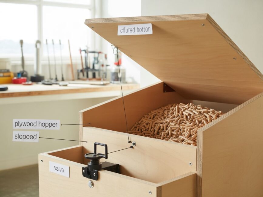 chute z zaworem do pelletu