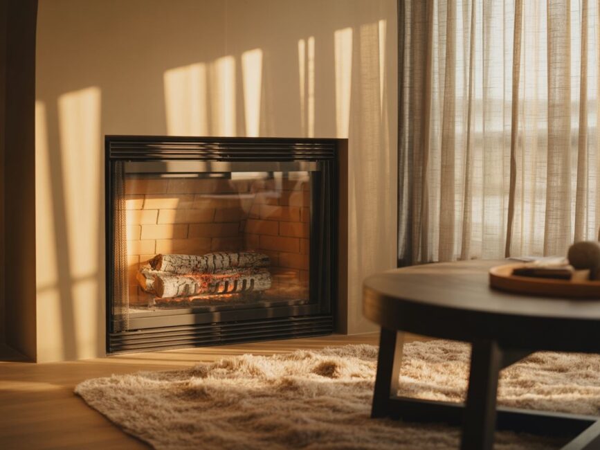 czysty płomień w kominku