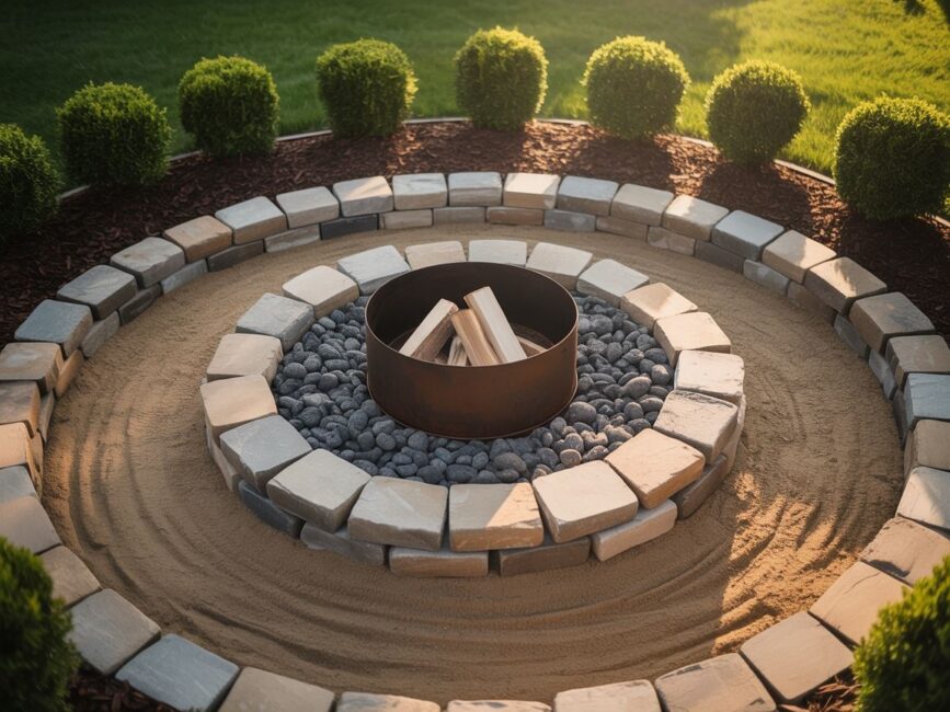 kamienie ułożone w kręgu