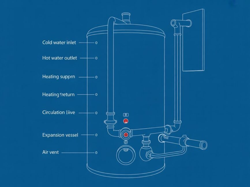 podłączenie zasilania i powrotu co