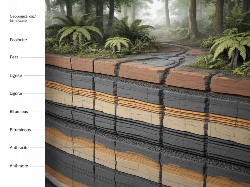 przekrój geologiczny proces uwęglaniaga+1