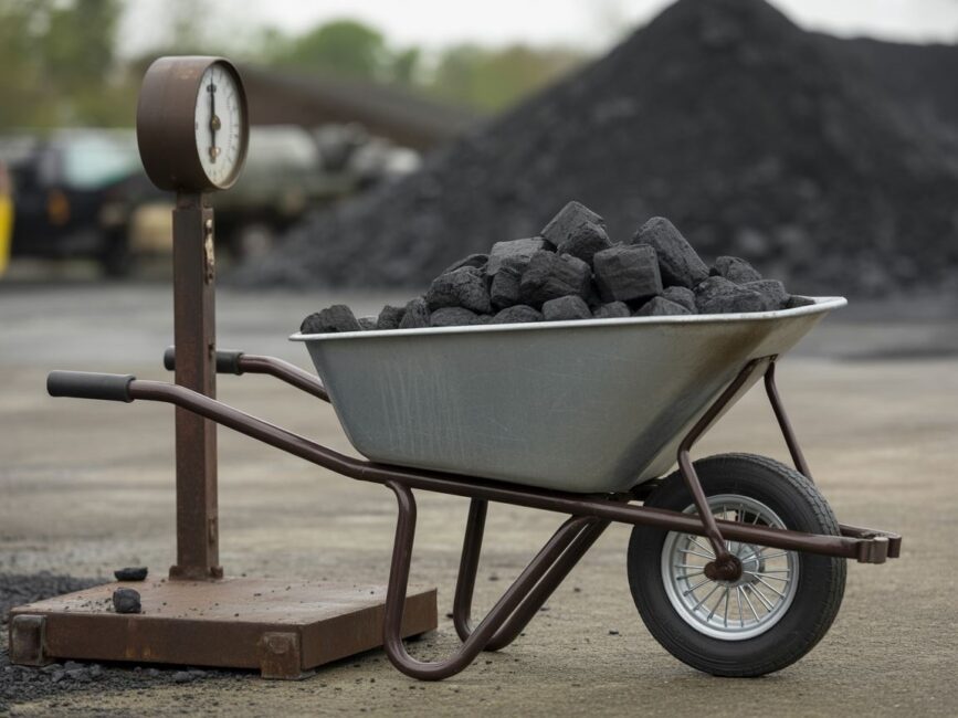 taczka z węglem