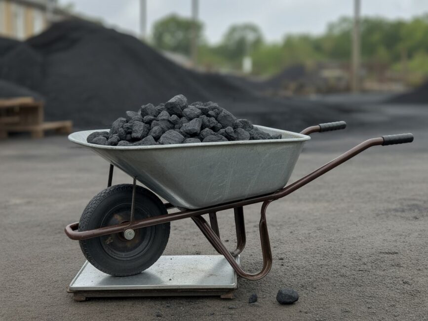 waga taczki z węglem