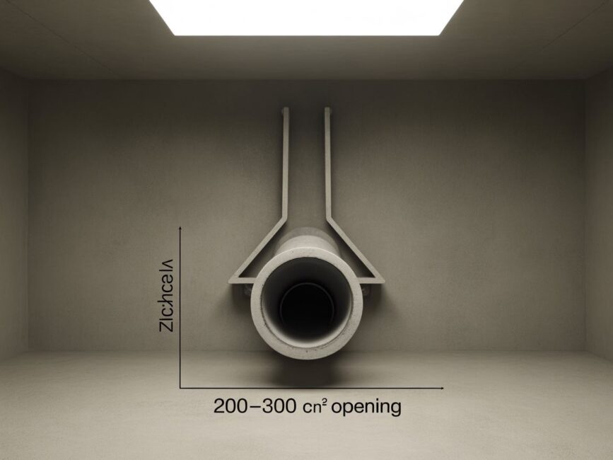 wlot 30 cm nad posadzką